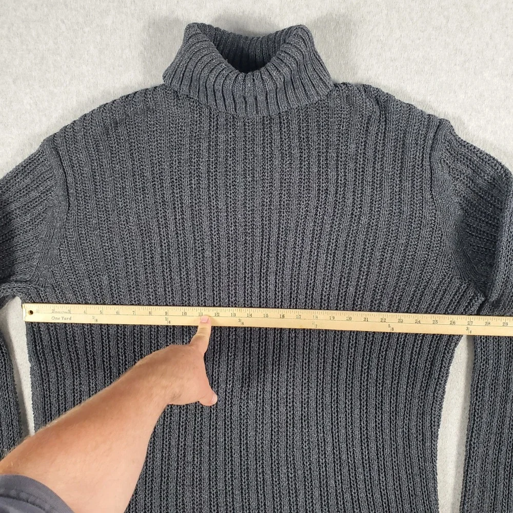 Old Navy Turtleneck Sweater Mens XL Tall Gray Ribbed Knit Heavyweight Pullover